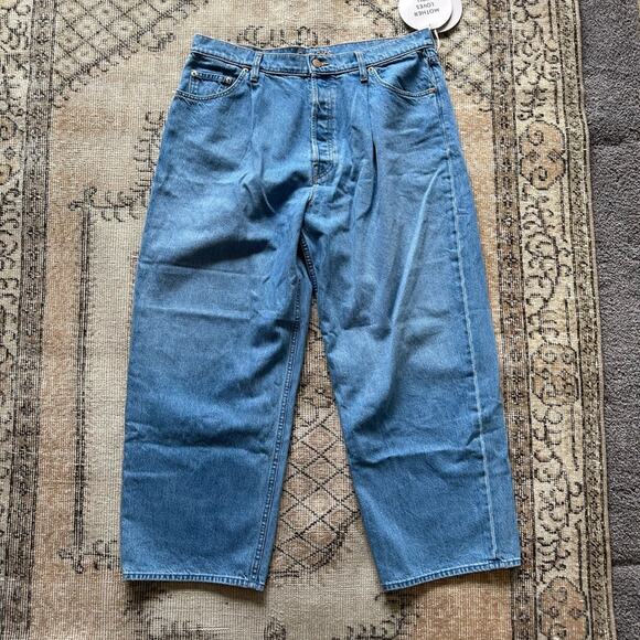 NWT: MOTHER Snacks Pleated Fun Dip Ankle Jeans - Picture 1 of 11